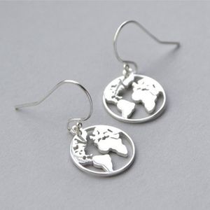 Earth Earrings - Minimalist Dangle Hook Earrings